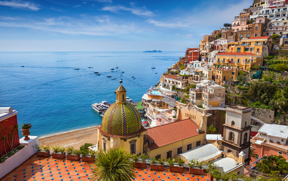 Positano an der Amalfiküste in Kampanien
