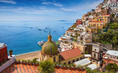 Positano an der Amalfiküste in Kampanien