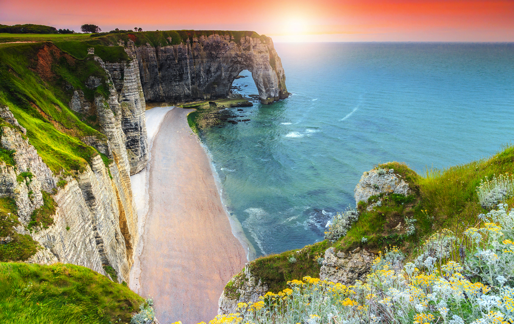 Klippen von Étretat in der Normandie, Frankreich