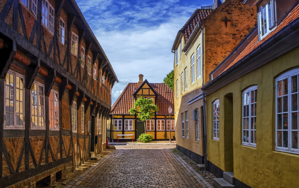 das mittelalterliche Dorf Ribe in Dänemark