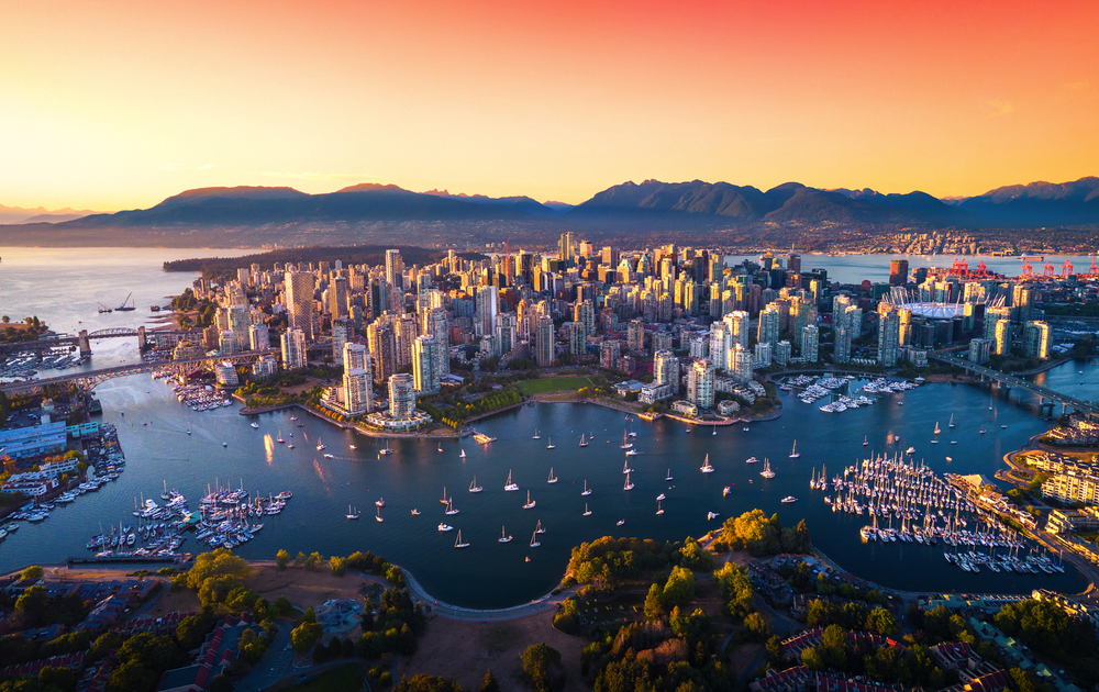 Luftaufnahme der Skyline von Vancouver