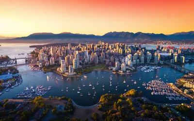 Luftaufnahme der Skyline von Vancouver