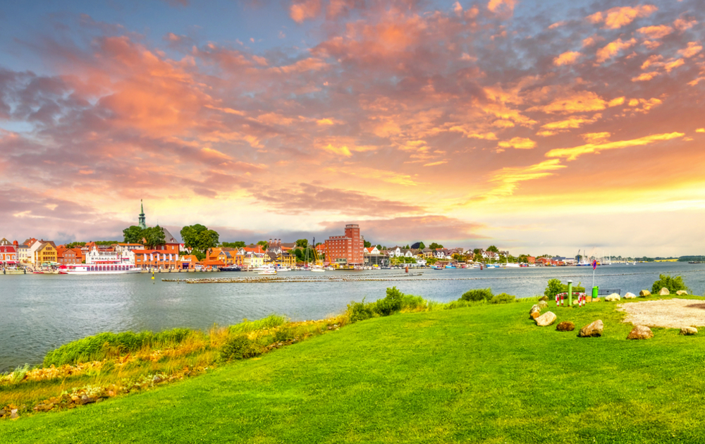 Blick über die Stadt Kappeln in Schleswig Holstein, Deutschland 