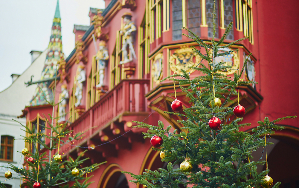 Weihnachtsdekoration in Freiburg im Breisgau, Deutschland