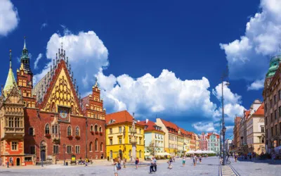 Rathaus in Breslau, Polen