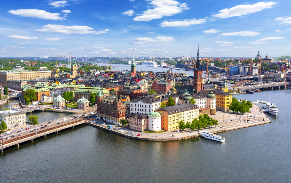 Stockholms alte Skyline der Stadt