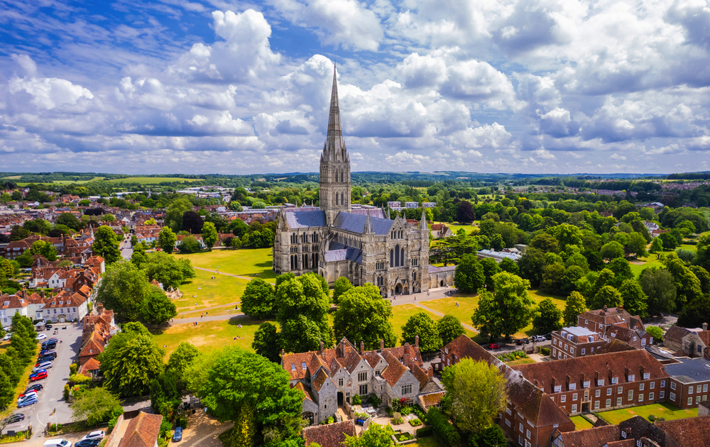 Kathedrale von Salisbury in der Grafschaft Wiltshire, Vereinigtes Königreich