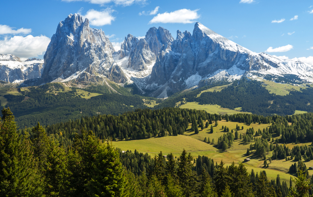 Blick ins Grödnertal bei St. Ulrich in Südtirol, Italien