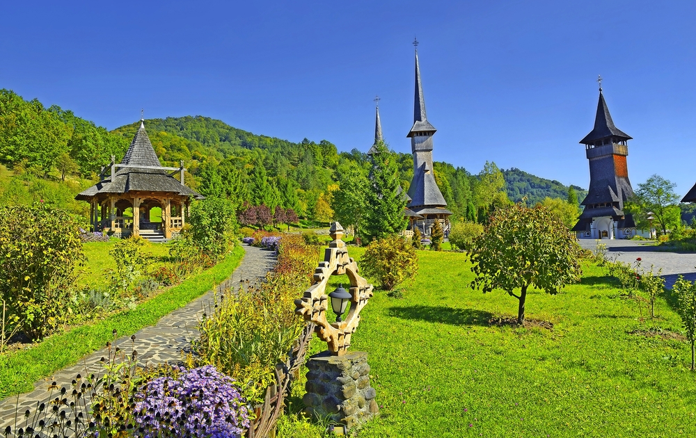 Barsana wooden monastery. Barsana monastery is one of the main point of interest in Maramures area, Romania