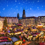 Striezelmarkt auf dem Altmarkt in Dresden, Deutschland
