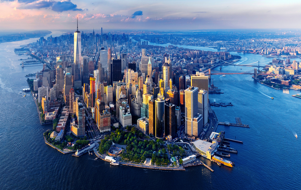 Luftaufnahme über Manhattan in New York City