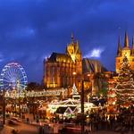 Panorama des Erfurter Weihnachtsmarkts