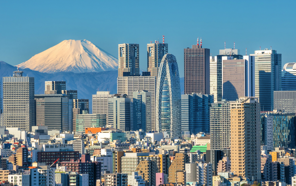 Skyline von Tokyo mit dem Berg Fuji