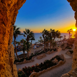 Sonnenaufgang über dem roten Meer in Hurghada 
